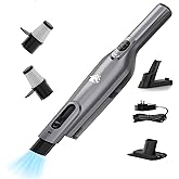 AYONTIN Cordless Handheld Vacuum, Lightweight Portable Hand Vacuum Cleaner with LED Light,Rechargeable Hand Held Vacuum with One-Touch Empty, Powerful Suction for Office, Home,Car,Gray
