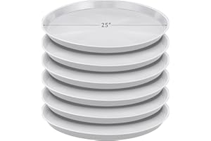 Eccliy 6 Pack Plastic Plant Saucer Heavy Duty Planter Saucers Large Plant Pot Saucers Plastic Water Trays for Indoors and Outdoors Flower Plant Plant Drip (White,25 Inch)