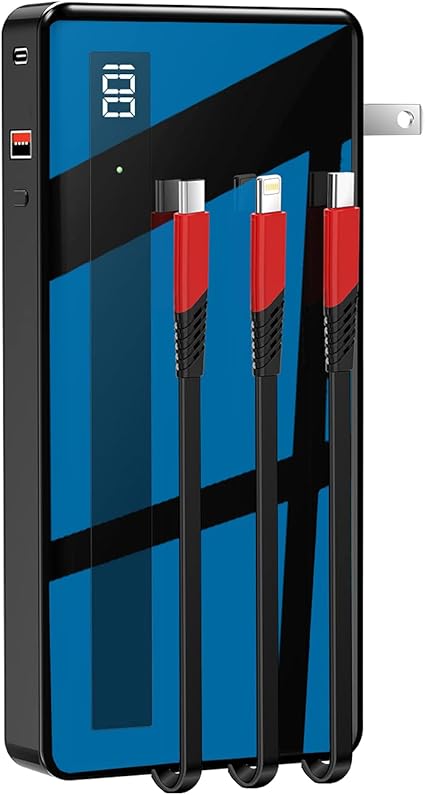 Amazon Co Jp モバイルバッテリー 大容量 Acアタプター ケーブル内蔵 mah Pd 18w 急速充電 折りたたみ式 スマホ 充電器 コンパクト 小型 軽量 携帯充電器 Ac Lightning Micro Type C バッテリー Iphone Ipad Android等対応 家電 カメラ