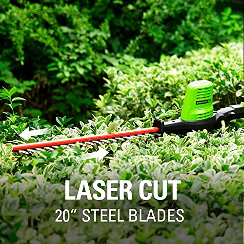 Greenworks Pro 80V 20" Cordless Pole Hedge Trimmer, 2.0Ah Battery and