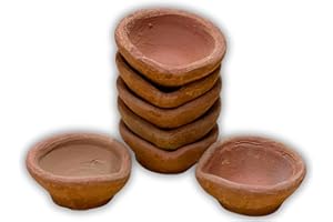 HOUSCHEFS Traditional Handmade Plain Earthen Clay (Mitti) Diya for Diwali, Navratri, Diwali Decor, Home Decoration, Eco-Friendly | 12Pcs Brown