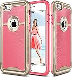 iPhone 6 Case, E LV iPhone 6S Case Hybrid [Scratch/Dust Proof] Armor Defender Slim Shock-Absorption Bumper Case for iPhone 6S/6 - [RED MELON/GOLD]
