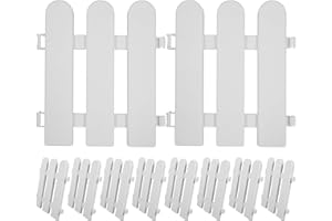 Magiclulu 10Pcs White Plastic Garden Fencing Mini Picket Fence for Yard Border Decorative Outdoor Courtyard Fence 7.87X6.69In
