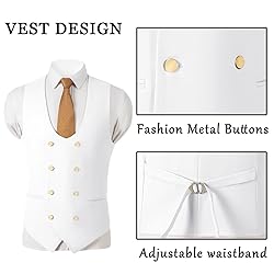 Aowdoy Men's Suits 3 Piece Slim Fit Tuxedo Suit One