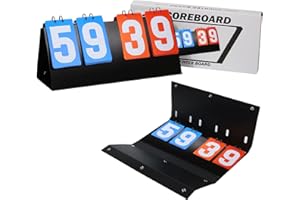 Multi-Purpose 4-Digit Portable Tabletop Scoreboard, Flip Scoreboard Score Counter, Ideal Score Counter for Soccer, Ping Pong,