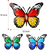 OFFCUP 3 Pack Metal Butterfly Wall Decor Wrought Iron Colorful Outdoor Art view 2