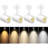 TuyuBEE L Type LED Track Lighting Heads 5 Color, 10W White 4 Pack | Dimmable Track Light Heads, Kitchen Fixture Ceiling, 2700K 3000K 4000K 5000K 6000K Adjustable, Flicker Free CRI90+ 24&deg; 800lm