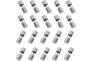 PENGLIN 20PCS Mini Glass Fuses 110V 125V 3A Slow-Blow Time Delay Fuse Xmas Light Strings Replacement Glass Cartridge Fuse 0.14 x 0.39 inch / 3.6 x 10 mm