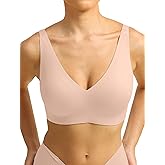 COMFELIE Women Plunge No Underwire Bra Deep V Seamless Supportive Bras Buttery Smooth Comfort Soft Bralettes Underwear