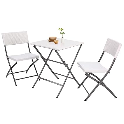 folding bistro table and 2 chairs