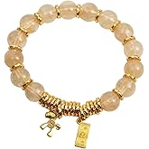 ChungLong0593 Chinese Zodiac Horse Bracelet for Women, Lucky Gemstone Beaded Bracelet with Golden Horse Charm, Feng Shui Wealth & Good Luck Bracelet