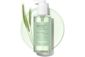 VEGANIFECT Hydrating Light Cleansing Oil for Sensitive Skin, Waterproof Makeup Remover & Blackhead Cleaner with Rice Bran Oil, Turmeric, and Centella Asiatica, Korean Skin care (205ml/6.93 fl oz)