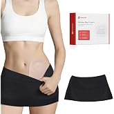 DERAYMI Ostomy Wrap for Women, Discreet Ostomy Bag Covers with Inner Pocket for Colostomy, Ileostomy, Urostomy, Breathable Washable Support Belt for Sports Daily Use,(Black, Large)