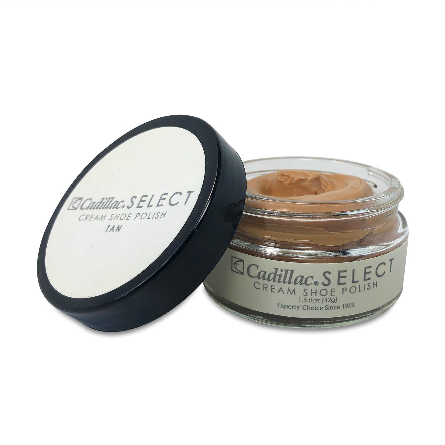 Photo 1 of Cadillac Select Premium Cream Shoe Polish – Tan Leather Shoe Care, Nourishing Formula, Restores Shine and Color, Easy Application, Made in USA