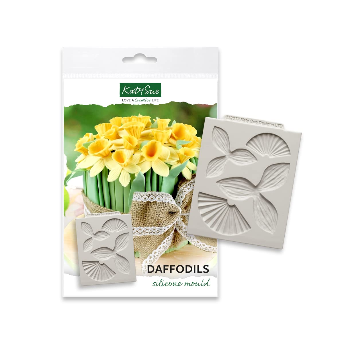 Katy Sue Daffodils Silicone Mould for Cake Decorating & Craft. A Daffodil Easter Flowers Mould to Use with Fondant, Sugar Paste, & Air Drying Clay from Katy Sue Designs Fondant Moulds