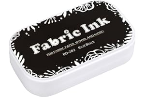 Fstaor Large Black Ink Pads for Rubber Stamps, 3.7x2.2 inch Stamp Pads Permanent for Fabric Paper Wood