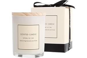 LIHOME Gifts for Women - Scented Candles 100% Pure Natural Soybean Wax with Plant Essential Oils for Stress Relief Aromatherapy(White)