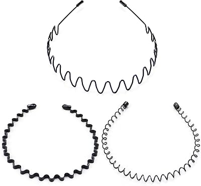 Kavya Hair Band Unisex Wavy Metal Non-Slip Headband for Gym
