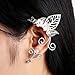Elf Elven Ear Cuffs, OwMell Leaf Flower Filigree Fairy Elven Cosplay Fantasy Costume Handcraft Ear Wrap Cuff Earrings