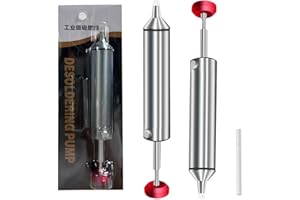 HZY Desoldering Pump Solder Sucker No Clog for Solder Removing with Replaceable Heat Resistan Silicone Sucking Nozzle, Desoldering Tool Sodering Pump Strong Vacuum Aluminum Suction Remover Tool