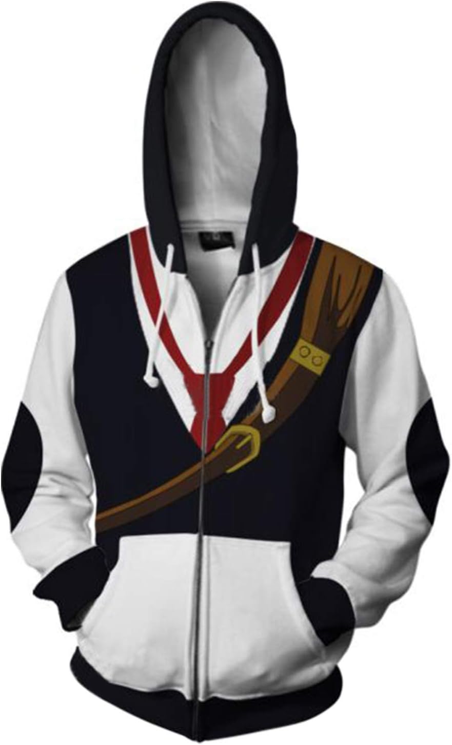 Unisex Anime Cosplay Meliodas Costume Carnival 3D Printing Hooded Jacket Halloween Wrath Cosplay Zip Up Hoodie