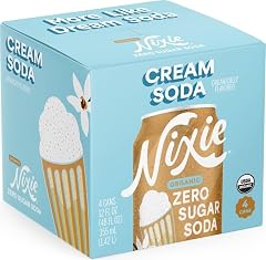 Nixie Organic Zero Sugar Soda - Cream Soda, 4-pack | Zero Calories • USDA Certified Organic • No Artificial Sweeteners • Non 