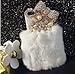 AiKeDuo for iPhone 6Plus 6Plus 5.5 Inch Case Bling Crystal Fluffy Cover [Genuine Rex Rabbit Fur Case] Winter Wammer Handmade Soft Crystal Caselo Bling Crystal Fur Shell Display (White)