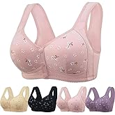 Daisy Bras for Older Women No Underwire Front Closure Comfort Senior Wireless Snap Closing Bra