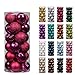 KI Store Hot Pink Christmas Balls 34pcs 1.57-Inch Small Christmas Tree Decoration Ornaments for Xmas Tree Holiday Wreath Garland Decor Ornaments Hooks Included