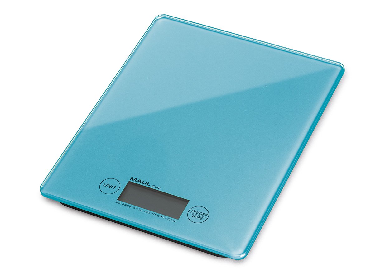 Digital Letter Scale MAULsteel II, Load Capacity 5 KG,1 g Division, 135 x 14 x 205 mm, Light Silver, Including Battery