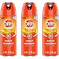 OFF! Active Insect Repellent, Sweat Resistant 6 oz ( Pack of 3)