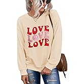 CM C&M WODRO Women Love Sweatshirt Valentines Shirts Funny Graphic Casual Crewneck Pullover Lightweight Tops Blouse