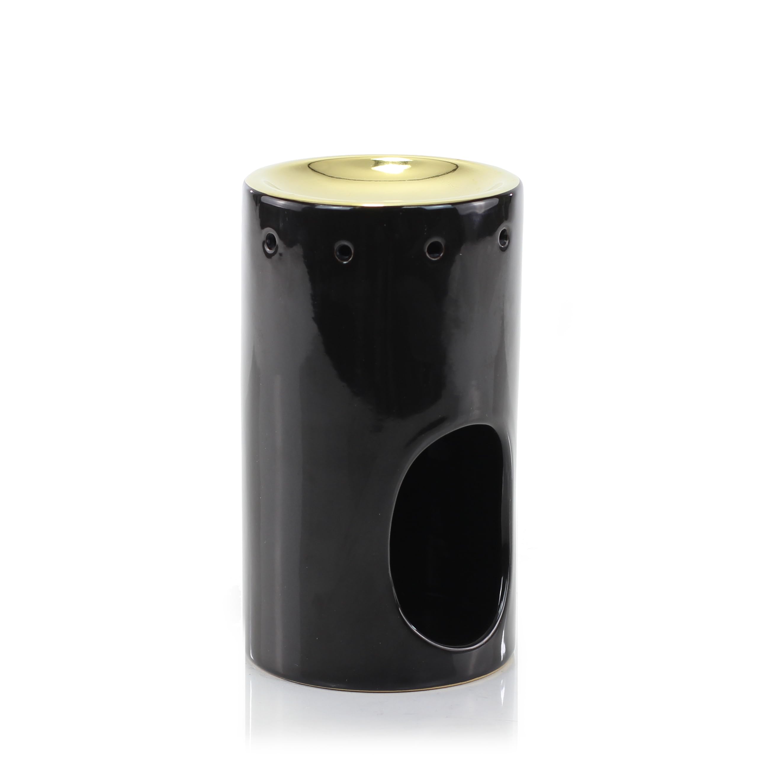 ASHLEIGH & BURWOOD - Black & Gold Tower Oil Burner - Pair with Fragrance Oil or Wax Melts - Home Fragrance - Release Scent