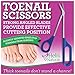 Helix Naturals Long Handled Toenail Scissors and Clippers for Thick Nails Set Men Women Easy Ergonomic Elderly Cuticle