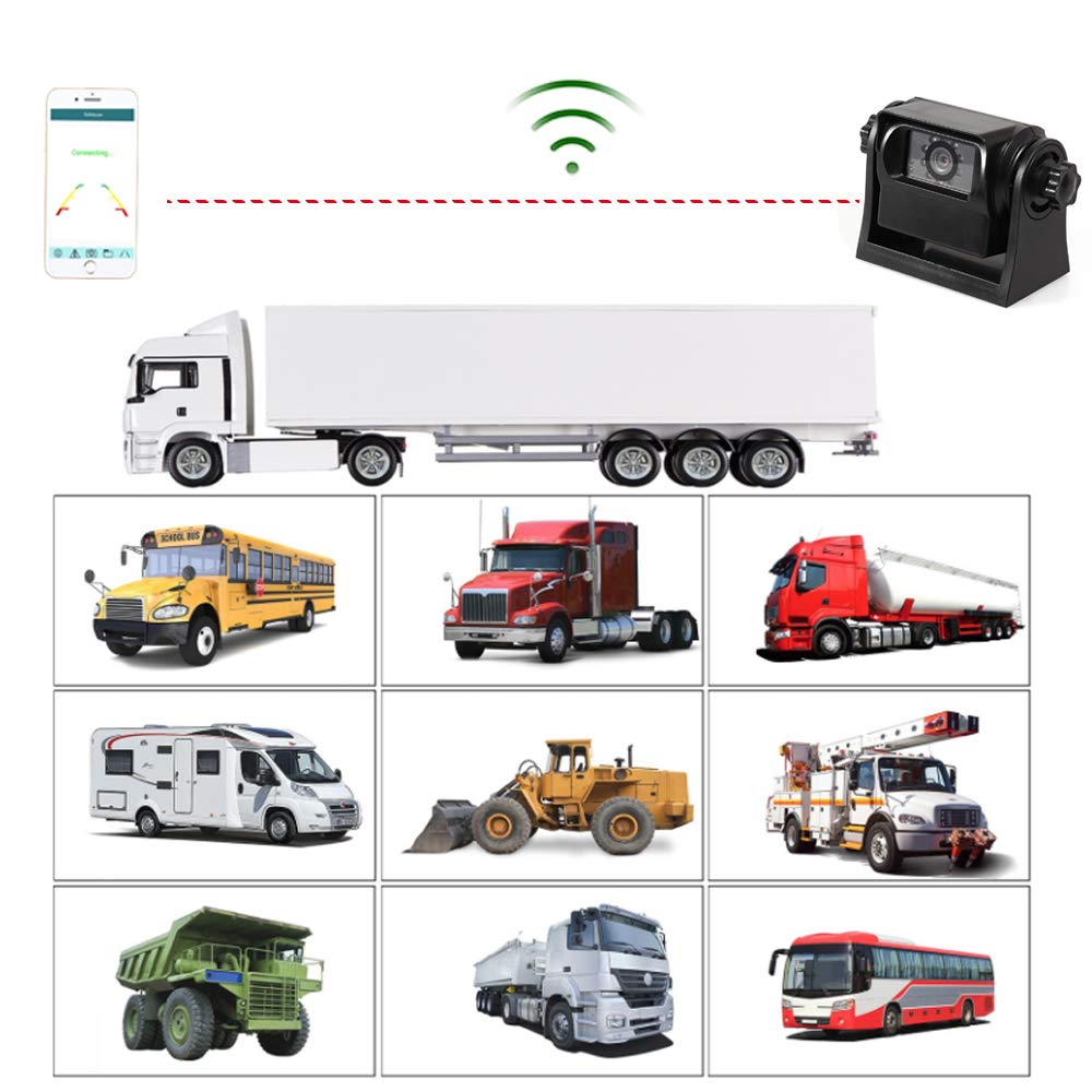 EWAY WiFi Hitch Wireless Backup Rear/Front View Camera Rechargeable Battery for Easy