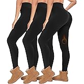Diu Life 3 Pack Fleece Lined Leggings for Women Thermal Tummy Control High Waist Running Tights Winter Workout Yoga Pants