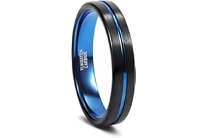 Greenpod 4mm Tungsten Wedding Bands for Women Men Engagement Rings Brushed Finish Grooved Comfort Fit Size 5-12