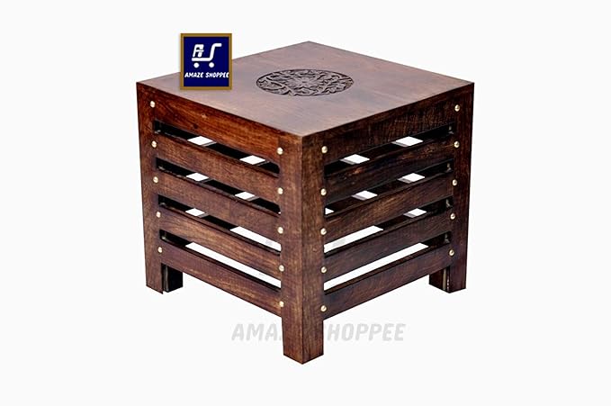 Amaze Shoppee Wooden Beautiful Handmade Stool (Brown)