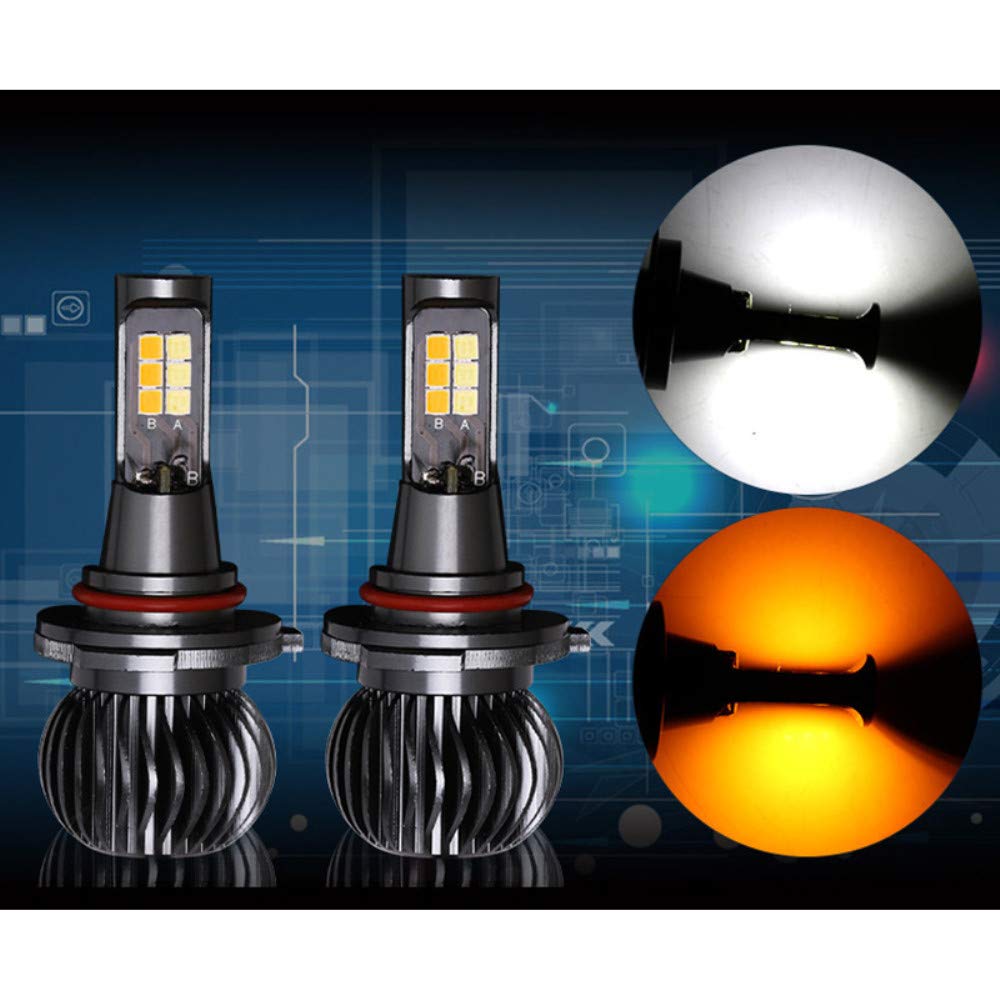 LED Fog Light Bulb, Hight power LED Dual Color in One esigh white and yellow Switch Freely for H11/H8/H9 (pack of 2)
