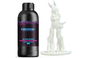 FUNCRECOL 3D Printer Resin, High Precision & Opaque Appearance Photopolymer Resin for 405nm UV-Curing 8K/10K/12K/16K LCD/DLP/MSLA Resin Printers, 8K Standard 3D Printing Resin 1000g - White