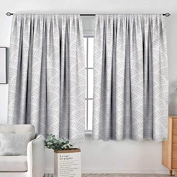 Amazon Com All Of Better Grey And White Window Curtain Drape