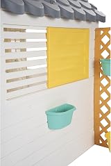 Dolu Garden Playhouse with Fence White Grey 127 x 140 x 107.5 cm view 6