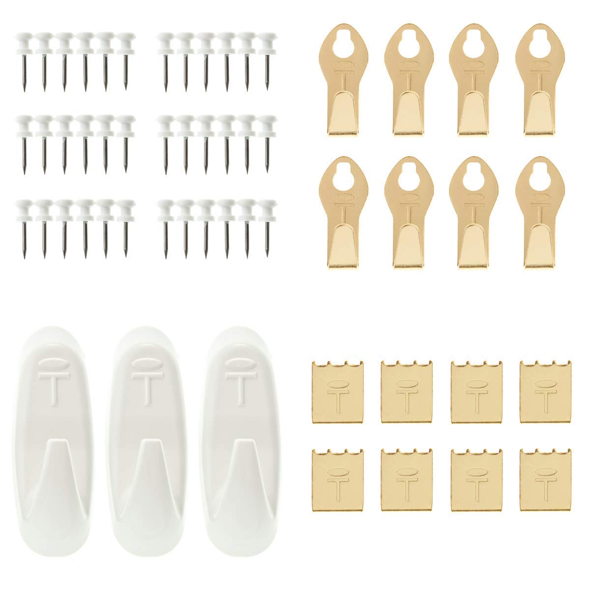 Takker Refill Pack - 55 Pieces Including Refills, Canvas Print Hangers, Picture Hooks, and Medium Multi-Purpose Hooks - Compatible With Picture Hanging Tool
