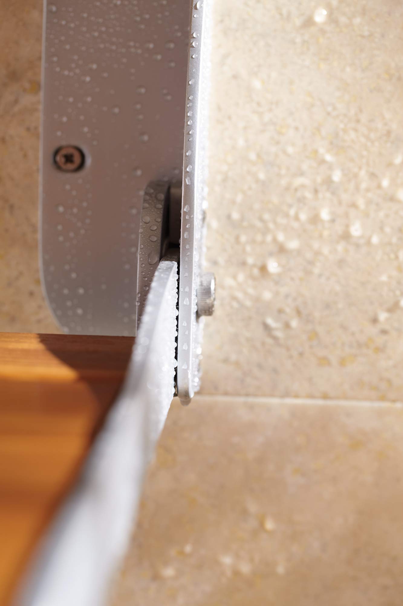 Moen DN7110 Home Care Wall Mounted Teak Wood Aluminum Folding Shower