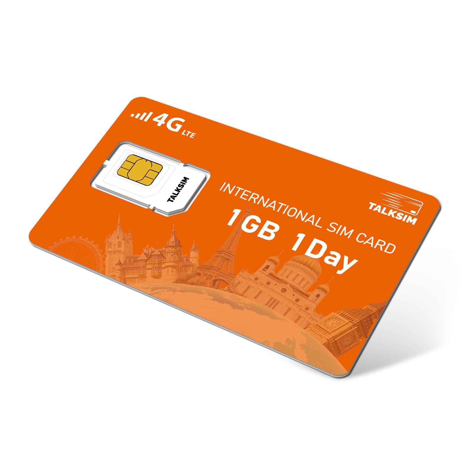 International Data SIM Card 1GB 1Day –4G LTE Coverage in 45 Countries USA,UK,Europe,Asia and Africa Prepaid Travel Data Only SIM for Unlocked WiFi Mobile Hotspot, Phones and Tablet–No Contract