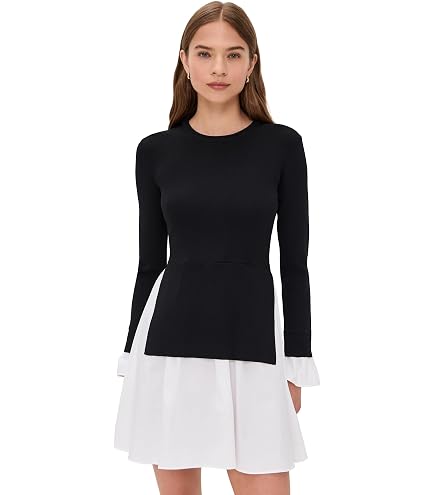 otto knit poplin combo dress English Factory Women's Garmentory