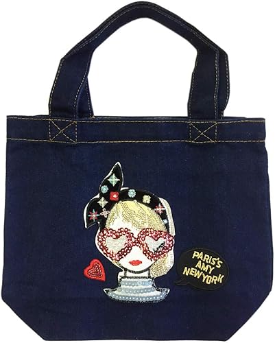 Amazon Co Jp デニム ミニ トートバッグ スパンコール ガール ハート 吹き出し デニム バッグ キラキラワッペン 女の子 レディース 小さい コンパクト バッグ エコバッグ ジュエリー