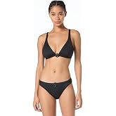 Michael Kors Bubble Logo Solid Bra Top | Sleek triangle top with signature bubble logo ring that adds a modern, standout touch to this classic swim silhouette