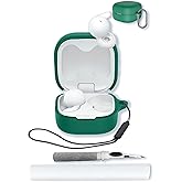 Case for Sony LinkBuds Open Truly Wireless Earbud Headphones（Model Number：WFL910B.UC）,Soft Protective,Shockproof, BOVUGAC Silicone Case Cover with Keychain & Cleaning Kit & Lanyard-Green