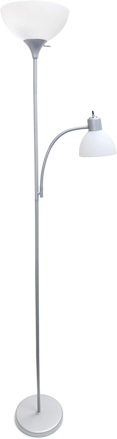 Simple Designs Home LF2000-BLK Mother-Daughter Floor Lamp with Reading Light, 71 x 20.47 x 11.35 inches, Black: Home Improvement